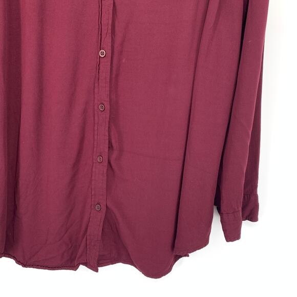 Torrid Collared Button Front Long Sleeve Shirt Womens Size 3X Maroon - Picture 4 of 6